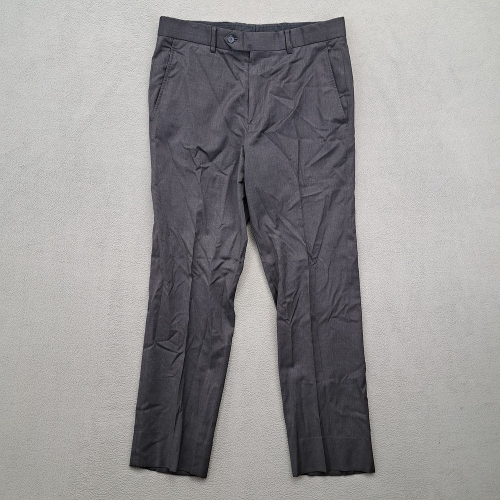 Brooks Brothers Fitzgerald Charcoal Wool Blend Dress Pants Mens Measures 32x29